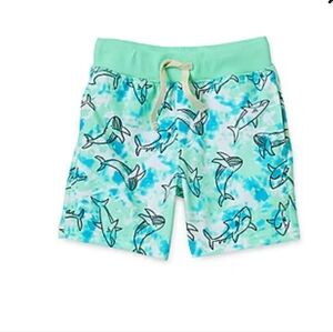 Baby Boy pair of shark-print pull-on shorts